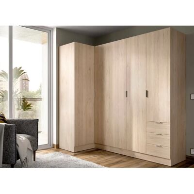 DMORA Dmezzan Armario - Armario Esquinero 5 Puertas - 214x91x184 cm DMORA Dmezzan Armario - Armario Esquinero 5 Puertas - 214x91x184 cm