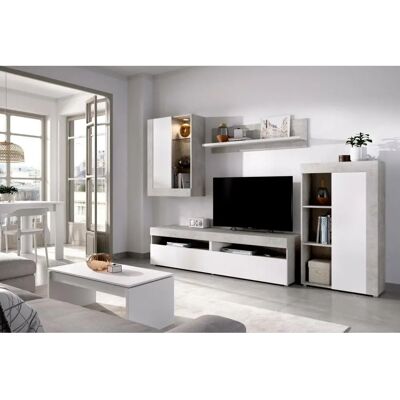 DMORA Unidad Modular de Pared de Cemento Blanco - Muebles de Sala DMORA Unidad Modular de Pared de Cemento Blanco - Muebles de Sala
