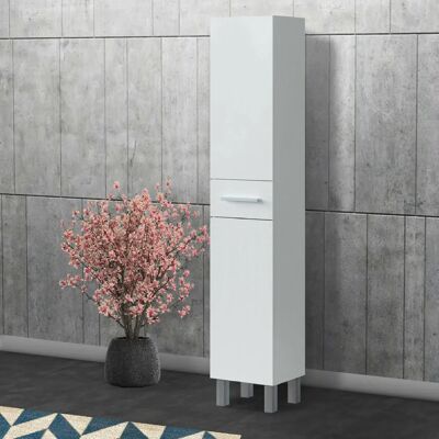 DMORA Columna de baño Wilmington - 35x31x182cm Blanco brillo DMORA Columna de baño Wilmington - 35x31x182cm Blanco brillo
