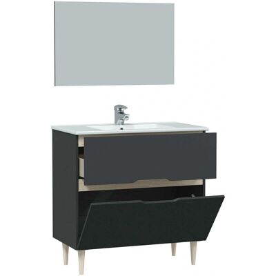 DMORA Mobiles Unterschrank - Anthrazit und Eiche DMORA Mobiles Unterschrank - Anthrazit und Eiche