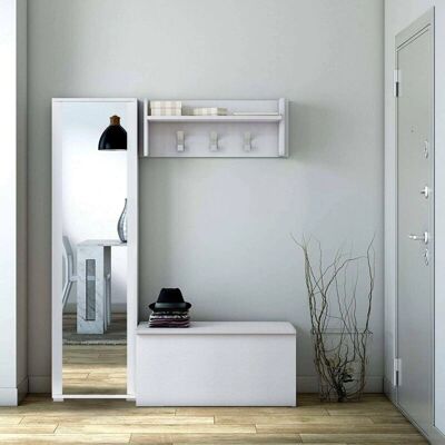 Dmora Mueble de entrada moderno con espejo - 50x32x182 cm Dmora Mueble de entrada moderno con espejo - 50x32x182 cm