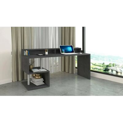 Escritorio Dmora Serafino - Estantes de almacenamiento, mesa multifunción - 180x60h93 cm Escritorio Dmora Serafino - Estantes de almacenamiento, mesa multifunción - 180x60h93 cm