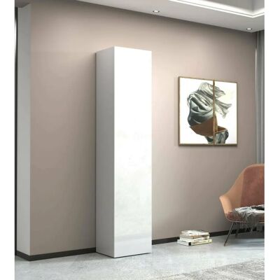 Armario Multiusos Zenone de Dmora - 45x35x190cm, Blanco Armario Multiusos Zenone de Dmora - 45x35x190cm, Blanco
