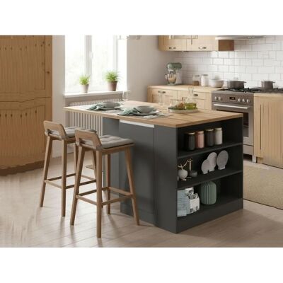 DMORA - Isla de Cocina Osvaldo - Antracita - Kitchen Island - Publicité DMORA - Isla de Cocina Osvaldo - Antracita - Kitchen Island - Publicité