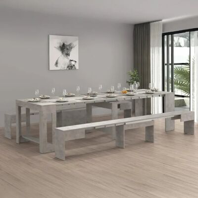 DMORA - Eric - Gris - 66x25h45 cm - Dining set DMORA - Eric - Gris - 66x25h45 cm - Dining set