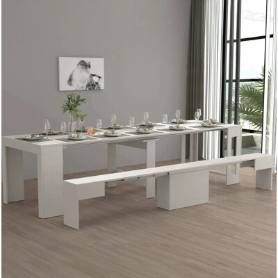 DMORA - Crispin - Blanco - 66x25x45 cm - Dining set DMORA - Crispin - Blanco - 66x25x45 cm - Dining set