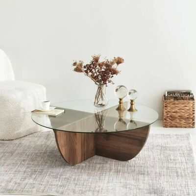 Dmora - Phoebe - Nogal - 90x90x30 cm - Mesa de centro Dmora - Phoebe - Nogal - 90x90x30 cm - Mesa de centro