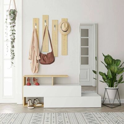 Dmora - Himalia - Blanco y Roble - 137x35x55 cm - Console table Dmora - Himalia - Blanco y Roble - 137x35x55 cm - Console table