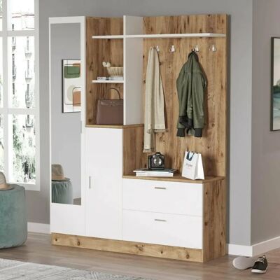 Dmora - Homam - Roble - Blanco - Storage Console Dmora - Homam - Roble - Blanco - Storage Console
