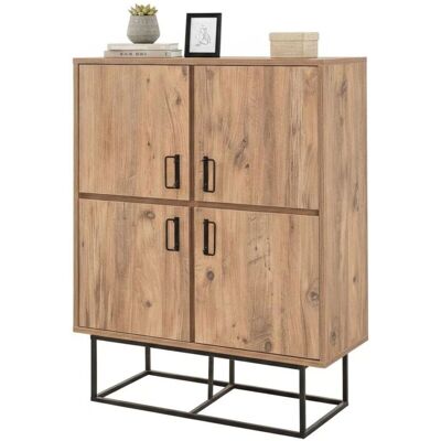 Dmora - Aparador Alwaid - Roble y Negro - 93x36x115 cm - Sideboard Dmora - Aparador Alwaid - Roble y Negro - 93x36x115 cm - Sideboard