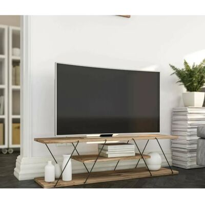 Dmora - Lysithea - Negro y Nogal - 120x30h33 cm - TV Stand Dmora - Lysithea - Negro y Nogal - 120x30h33 cm - TV Stand