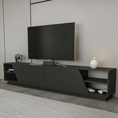 Dmora - Nyx - Anthracite - 240x37h47 cm - TV stand - Publicité Dmora - Nyx - Anthracite - 240x37h47 cm - TV stand - Publicité