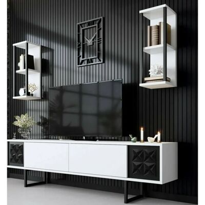 Dmora - Kaus - 180x30x48 cm - Weiß und Schwarz - TV stand Dmora - Kaus - 180x30x48 cm - Weiß und Schwarz - TV stand