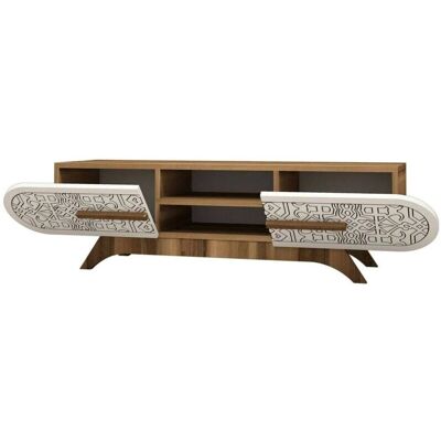 Dmora - Alud - Nogal y Blanco - TV Stand Dmora - Alud - Nogal y Blanco - TV Stand