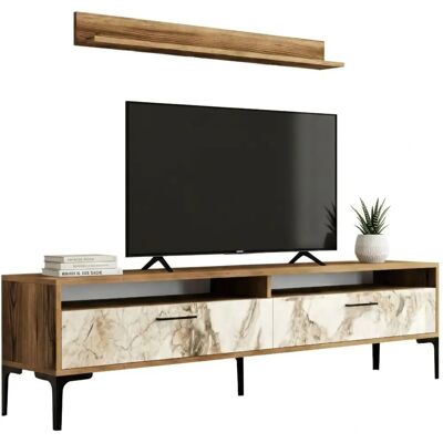 Dmora - Edasich - Nussbaum - 180x35x47 cm - Wandregal Dmora - Edasich - Nussbaum - 180x35x47 cm - Wandregal