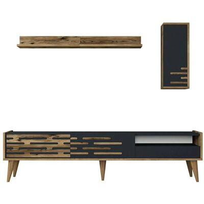 Dmora - Alnilam - Antracita y Nogal - mueble de TV Dmora - Alnilam - Antracita y Nogal - mueble de TV