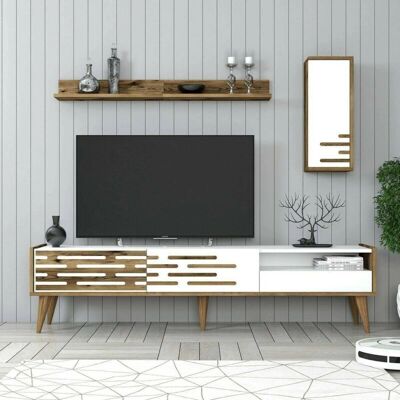 Dmora - Alnilam - Blanco Nogal - Mueble TV Dmora - Alnilam - Blanco Nogal - Mueble TV