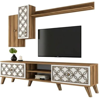 Dmora - Tariq - Nogal y Blanco - TV stand Dmora - Tariq - Nogal y Blanco - TV stand