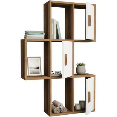 Dmora - Lunara - Walnuss und Weiß - 50x20h113 cm - Regal Dmora - Lunara - Walnuss und Weiß - 50x20h113 cm - Regal