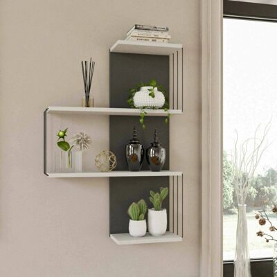 Dmora - Hadar - Blanco y Antracita - 64x19x96 cm - Estante Dmora - Hadar - Blanco y Antracita - 64x19x96 cm - Estante