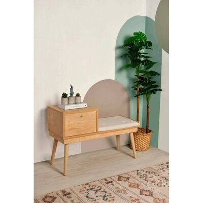 Dmora Dabankwa - Banco de Jardín Multiusos - Roble y Crema - 40x105cm Dmora Dabankwa - Banco de Jardín Multiusos - Roble y Crema - 40x105cm