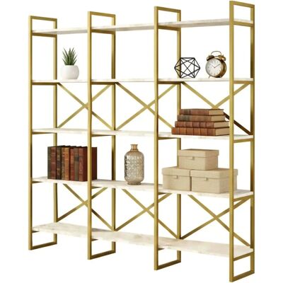 Dmora - Dpezzott - White-Gold - 170x30x175 cm - Estantería Dmora - Dpezzott - White-Gold - 170x30x175 cm - Estantería