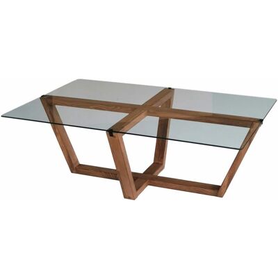 Dmora Mesa de café Nuez - Mesa de centro con revistero y estante Dmora Mesa de café Nuez - Mesa de centro con revistero y estante