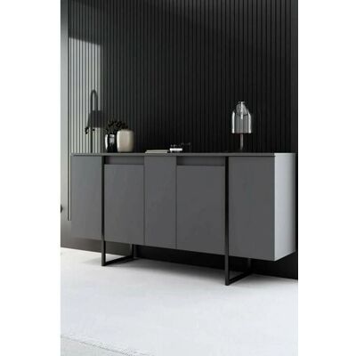 Aparador Dgarzitt - Antracita/Negro - 160x35x80 cm Aparador Dgarzitt - Antracita/Negro - 160x35x80 cm