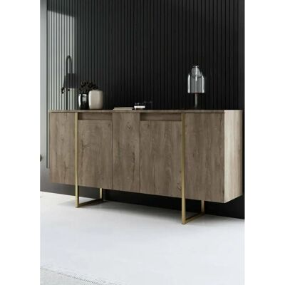 Dmora Buffet Betel - 160x35h80cm Nogal y Oro Dmora Buffet Betel - 160x35h80cm Nogal y Oro