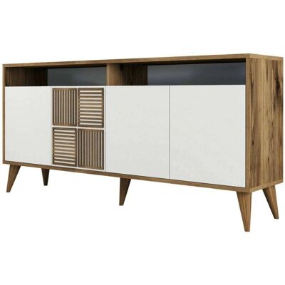 Dmora Mueble TV Modern Nogal Blanco 160x35h79cm Dmora Mueble TV Modern Nogal Blanco 160x35h79cm