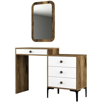 Consola Dpasqu Dmora - Mesa multiusos para pasillo - Nogal y Blanco Consola Dpasqu Dmora - Mesa multiusos para pasillo - Nogal y Blanco