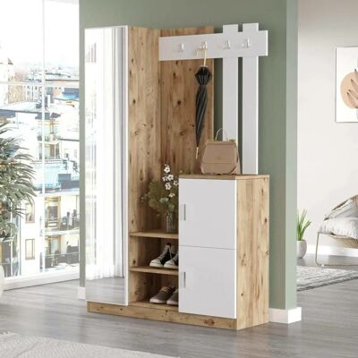 Muebles de Entrada Dmora - 114x38h180 cm - Blanco - Diseño Moderno Muebles de Entrada Dmora - 114x38h180 cm - Blanco - Diseño Moderno