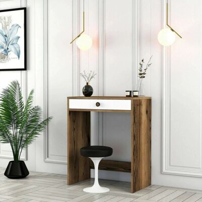 Dmora - Mesa consola Nogal y Blanco - Mueble moderno Dmora - Mesa consola Nogal y Blanco - Mueble moderno