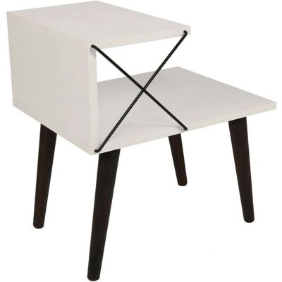 Dmora Mesita de Noche Moderna - Dfranzin, Blanco, 50x40x55cm Dmora Mesita de Noche Moderna - Dfranzin, Blanco, 50x40x55cm