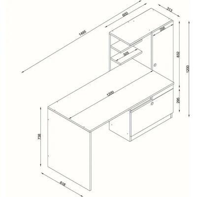Escritorio Dmora - Multiuso 120x62cm Blanco Escritorio Dmora - Multiuso 120x62cm Blanco