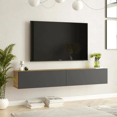 Dmora Mueble de TV Dpirche - Roble y Antracita - Moderno y Funcional Dmora Mueble de TV Dpirche - Roble y Antracita - Moderno y Funcional