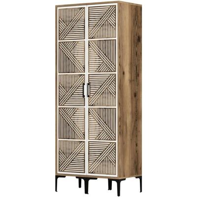 Armario Dmora - 2 Puertas, Moderno, Amplio, Nogal y Blanco Armario Dmora - 2 Puertas, Moderno, Amplio, Nogal y Blanco