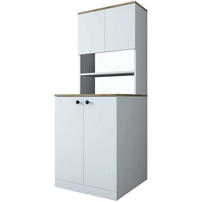 Armario Dmora Dmaifred - Multifuncional, 70x73x184 cm, Blanco y Nogal Armario Dmora Dmaifred - Multifuncional, 70x73x184 cm, Blanco y Nogal
