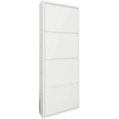 Dmora Gonzalo Armario de entrada blanco ahorro de espacio - Mueble de almacenamiento Dmora Gonzalo Armario de entrada blanco ahorro de espacio - Mueble de almacenamiento