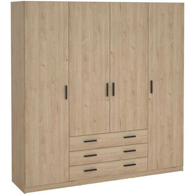 DMORA - Kleiderschrank - Eiche - 196x50 h200 cm DMORA - Kleiderschrank - Eiche - 196x50 h200 cm