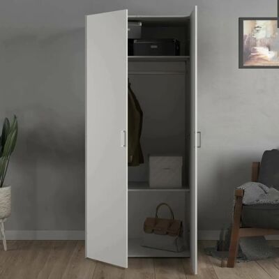 DMORA - Sylvie - Weiß - 78x50 h175 cm - Kleiderschrank DMORA - Sylvie - Weiß - 78x50 h175 cm - Kleiderschrank