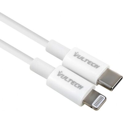 Vultech Lightning Kabel - 1m Wit - Lightning Kabel Vultech Lightning Kabel - 1m Wit - Lightning Kabel