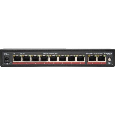 Switch Réseau Vultech - 6 Ports PoE - Gigabit - Noir Switch Réseau Vultech - 6 Ports PoE - Gigabit - Noir