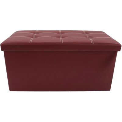 Mobili Rebecca Rebecca Pouf di Stoccaggio - Eco-pelle Bordeaux 38x76x38 Mobili Rebecca Rebecca Pouf di Stoccaggio - Eco-pelle Bordeaux 38x76x38