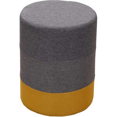 Rebeca Mobili Reposapiés - Puff acolchado de madera y tela amarilla y gris - 45x35x35 - Muebles Rebeca Mobili Reposapiés - Puff acolchado de madera y tela amarilla y gris - 45x35x35 - Muebles
