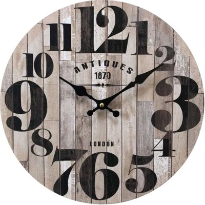Orologio da Parete Rebecca - Stile Industriale Vintage - 33.8cm - MDF Orologio da Parete Rebecca - Stile Industriale Vintage - 33.8cm - MDF