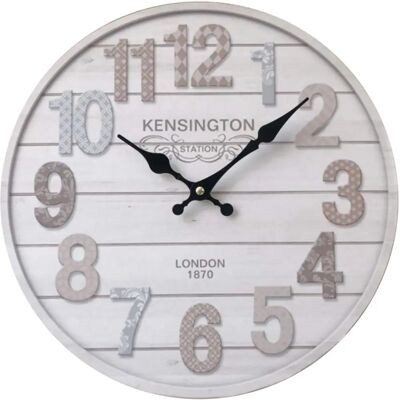 Orologio da Parete Mobili Rebecca - MDF Bianco Cucina Camera 33,8x33,8x4 - Orologio da Parete Orologio da Parete Mobili Rebecca - MDF Bianco Cucina Camera 33,8x33,8x4 - Orologio da Parete