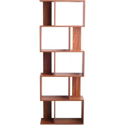 Étagère Rebecca - 5 Tablettes - Noyer MDF - Bureau & Salon - Publicité Étagère Rebecca - 5 Tablettes - Noyer MDF - Bureau & Salon - Publicité