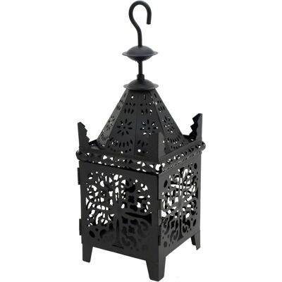 Rebecca Schwarze Kerzenhalter - Laterne - Ethnische Dekoration - Metall - 38x14x14 Rebecca Schwarze Kerzenhalter - Laterne - Ethnische Dekoration - Metall - 38x14x14
