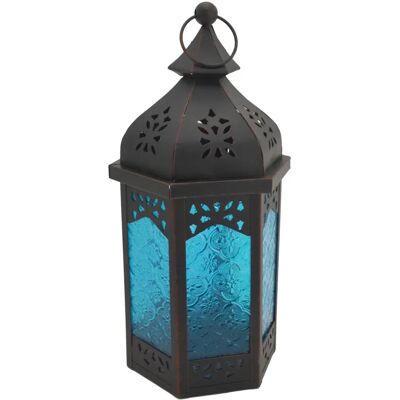 Mobili Rebecca Rebecca Laterne - Ethnisches Glas Metall 32x16x14 Mobili Rebecca Rebecca Laterne - Ethnisches Glas Metall 32x16x14